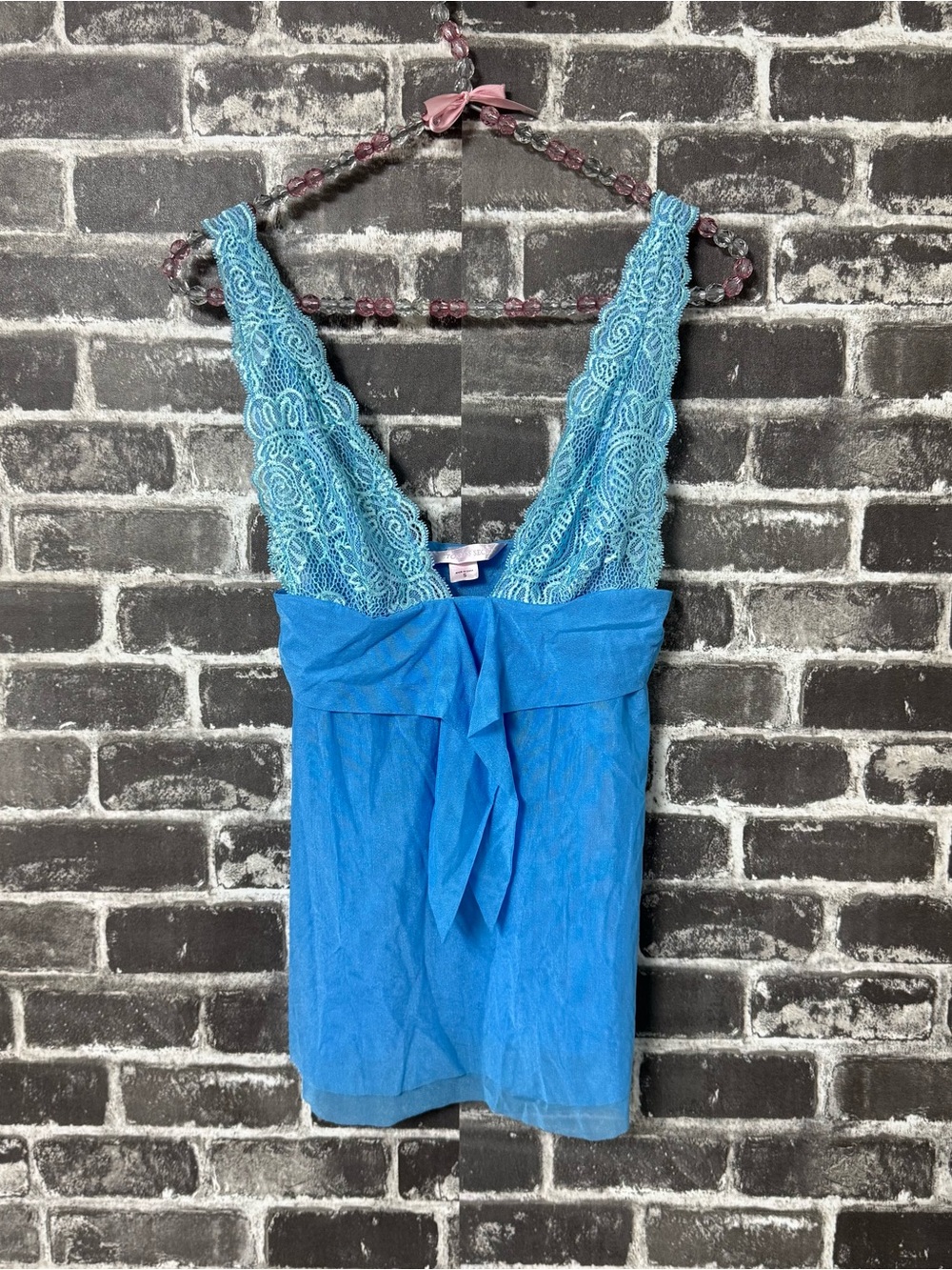 Victoria’s Secret lingerie babydoll top blue lace cups